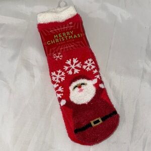 Bath & Body Works Red Christmas Socks Santa Claus Shea Holiday NWT